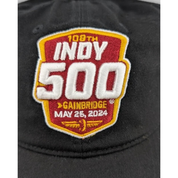 IndyCar Hat Slouch 2024 Indianapolis 108th Indy 500 Gainbridge Black Adjustable - Picture 3 of 5